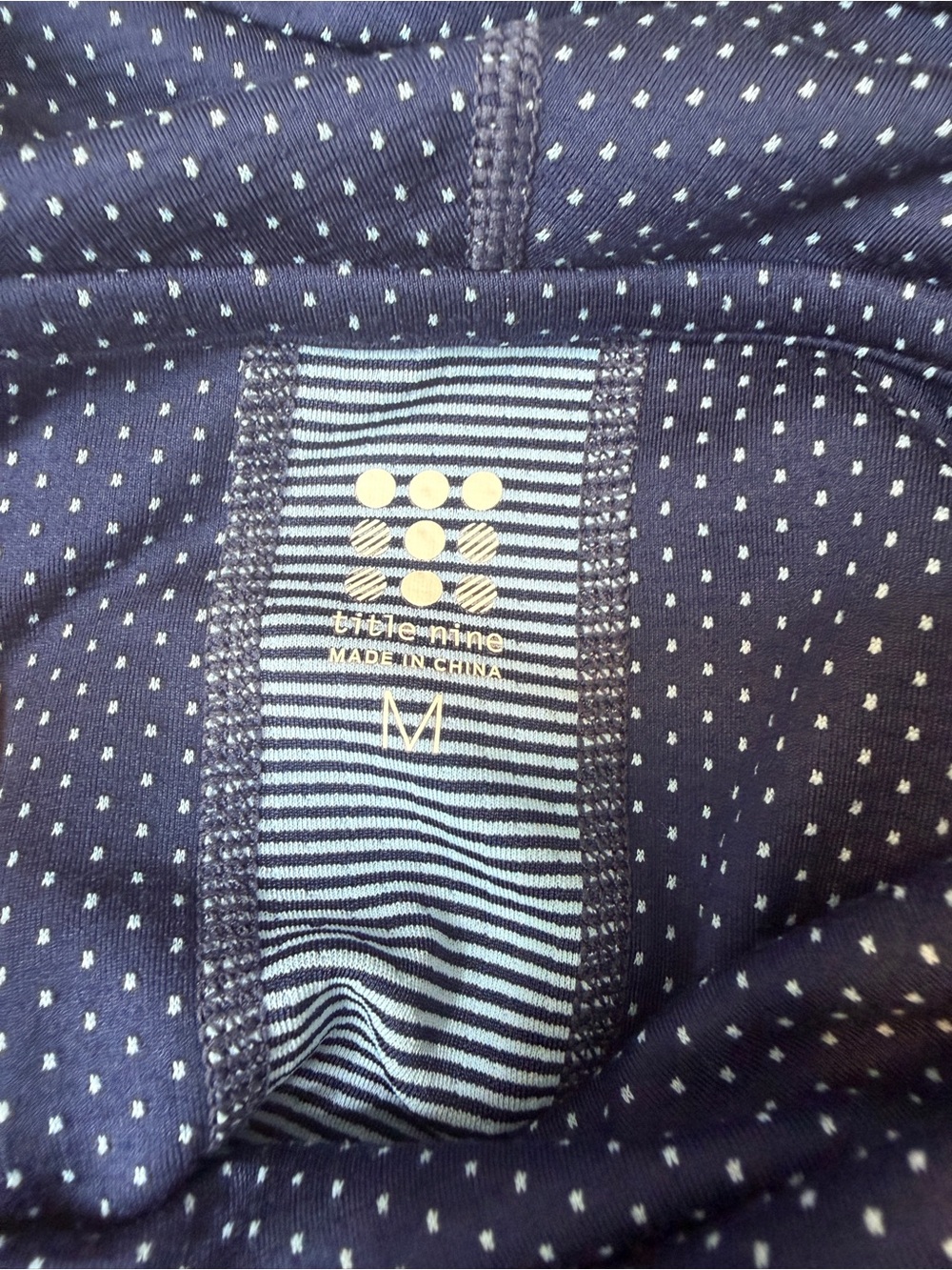 Title Nine Blue Stripe Polka Dot Layli Cowl Neck Tunic Shift Dress Medium Summer - Picture 10 of 12